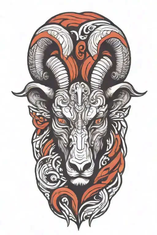 aries zodiac head emerging stronger tattoo design idea