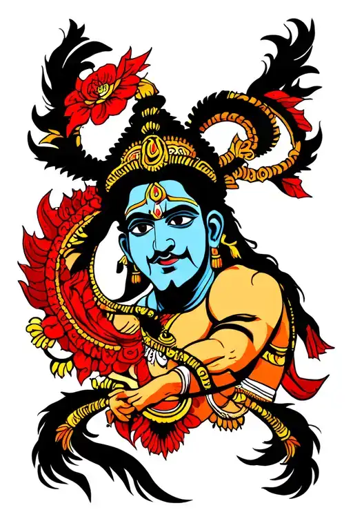 mahadeva and hanuman tattoo design tattoo design idea