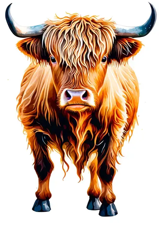 Highland Cow tattoo design idea