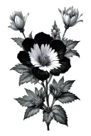 aster morning glory carnation snowdrop larkspur water lily tattoo design idea