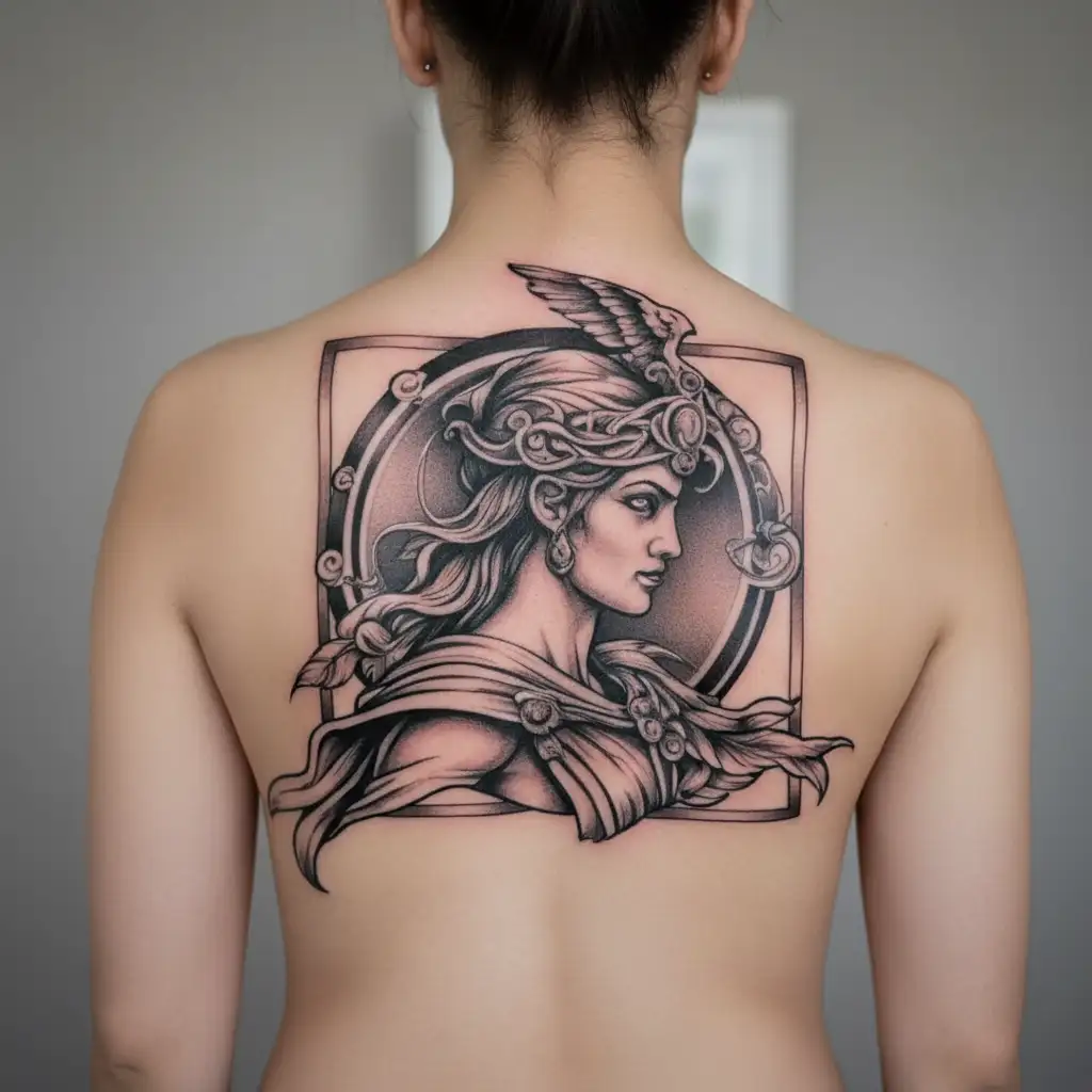 athena greek goddess tattoo design idea