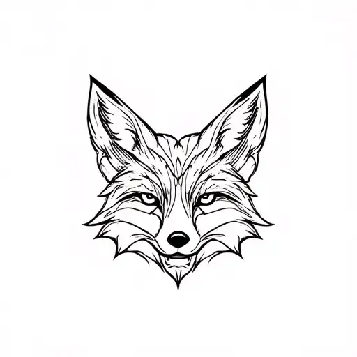 batteries forming the shape of a fox head tattoo design idea