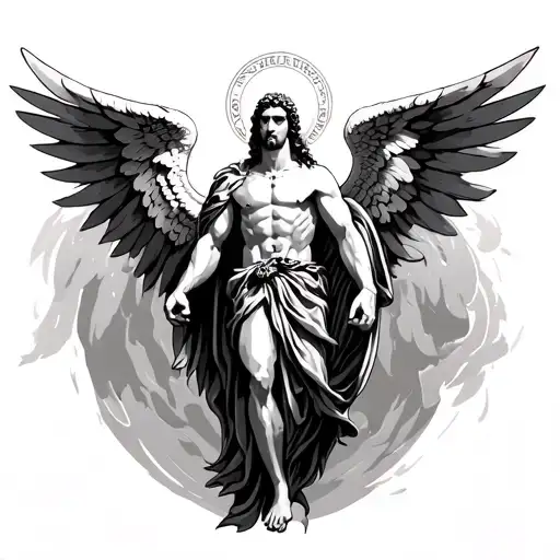 Saint Michael Arcangel tattoo design idea