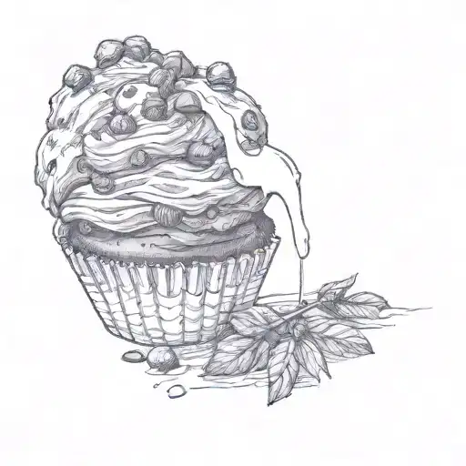 a chocolate chip muffin tattoo design idea