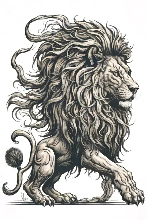 Lion representing God: The lion, traditionally associated with strength, courage and majesty, will be the representation of God. tattoo design idea