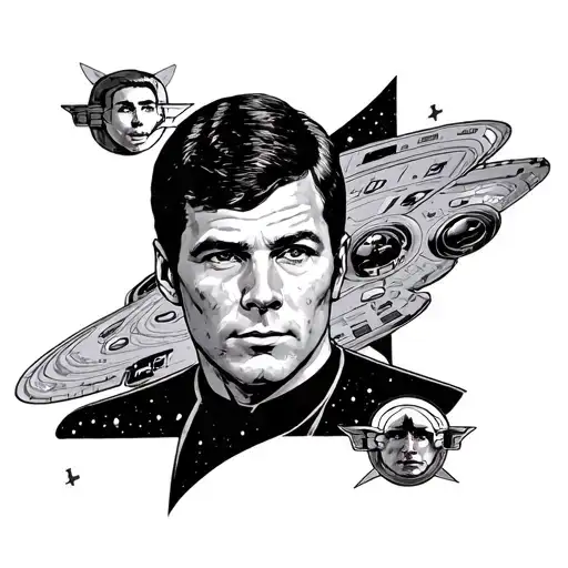 star trek cards dad memorial tattoo design idea