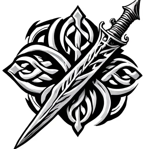 Celtic Dagger tattoo design idea