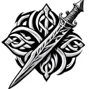 Celtic Dagger tattoo design idea