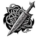 Celtic Dagger tattoo design idea