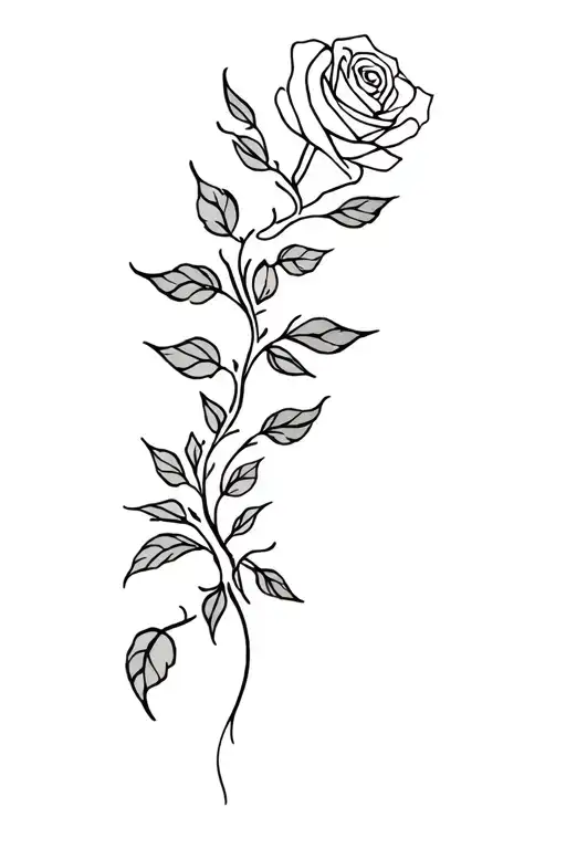 rose intertwined with sonali written vertically tattoo design idea