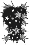 Abstract lighting with cobwebs on the corners Star tattoo design idea
