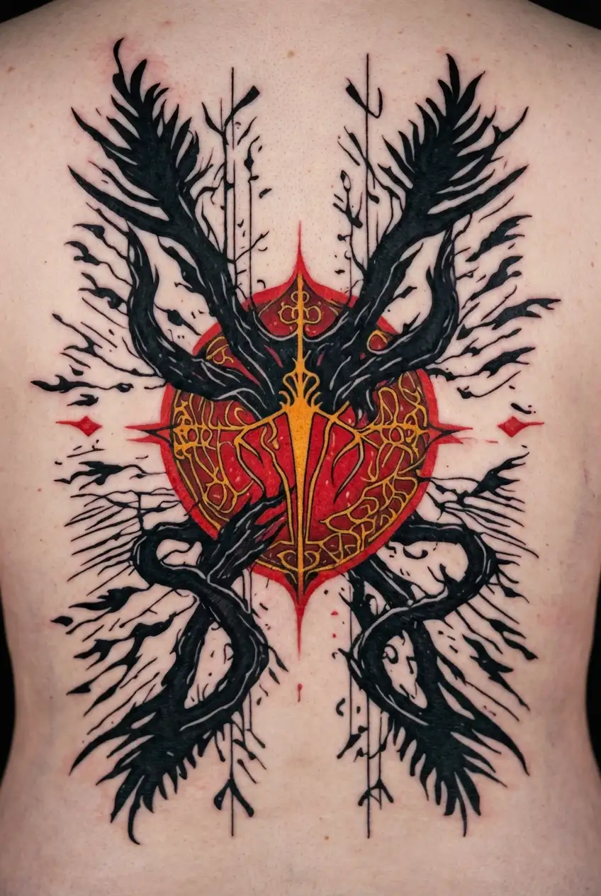 nephilim dark avant-garde strange tattoo design idea