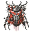 stag Beatle insect tattoo design idea