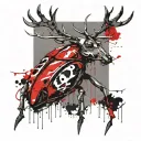 stag Beatle insect tattoo design idea