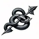 arrow with a snake wrapped tattoo design idea