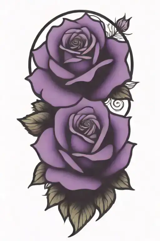 roses purple tattoo design idea
