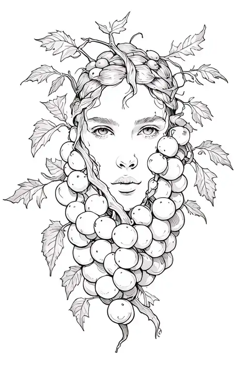 Kartlis Deda wrapped in vines/grapes tattoo design idea