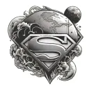 Superman logo with moon surrounded tattoo design idea