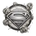 Superman logo with moon surrounded tattoo design idea