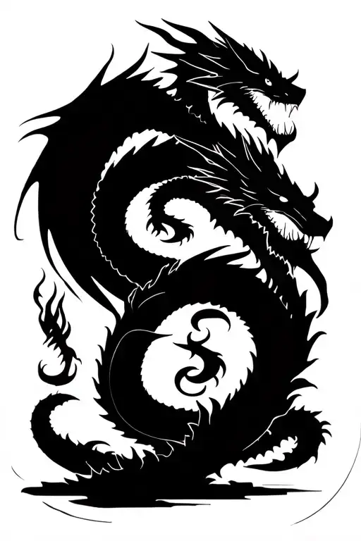 avatar the last airbender with two dragons and all the elements visible tattoo design idea