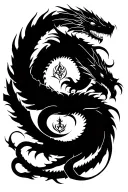 avatar the last airbender with two dragons and all the elements visible tattoo design idea