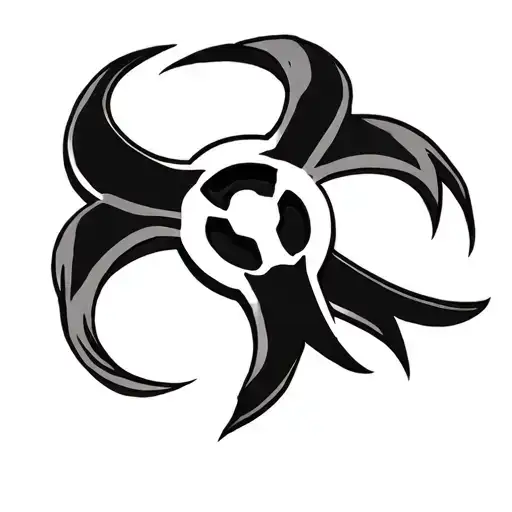 biohazard symbol women cartoon character bows and ribbons stars tattoo design idea
