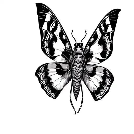 moth tattoo traditional style fine lines tattoo design idea