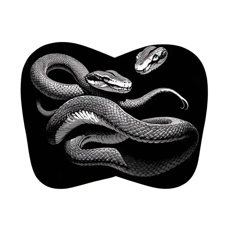 I want you to believe me a unique tatto of a snake but with full body in my chest and shoulder tattoo design idea