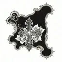 cross with acosta last name incorporated tattoo design idea