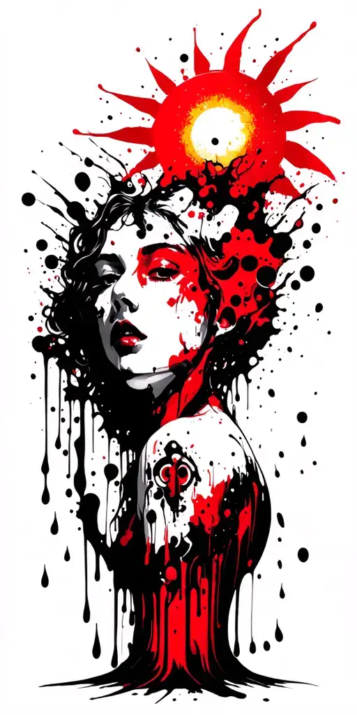 sun with rain falling off of the bottom tattoo design idea