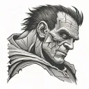 Frankenstein tattoo design idea