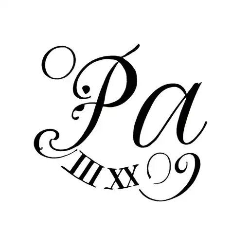 roman numerals for my grandfather the date 6/19/9 and add the lettering "Pa" in or around it tattoo design idea
