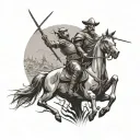 oneline don quixote tattoo design idea