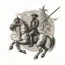 oneline don quixote tattoo design idea