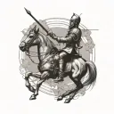 oneline don quixote tattoo design idea