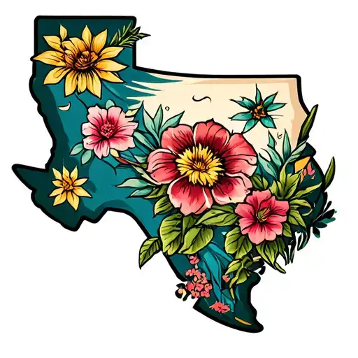 louisiana texas california tattoo design idea