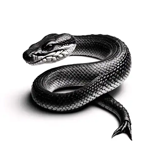 Keep the snake exactly as in the uploaded image (realistic 3D, detailed scales, coiled and lifelike). Do not alter the  tattoo design idea
