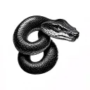Keep the snake exactly as in the uploaded image (realistic 3D, detailed scales, coiled and lifelike). Do not alter the  tattoo design idea