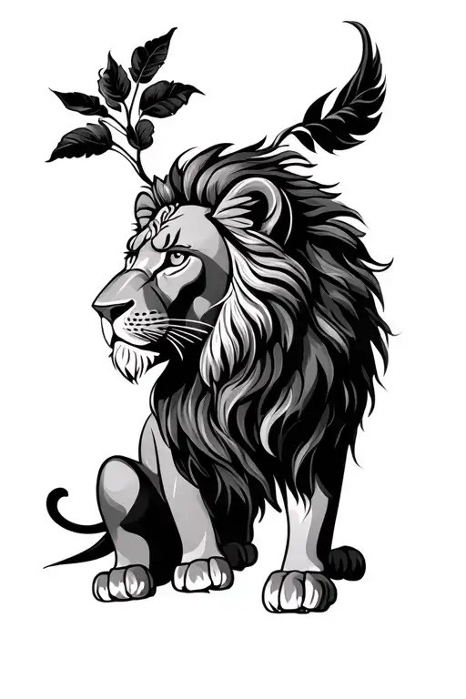 Hindu, tamil, lion tattoo design idea