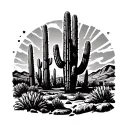 arizona landscape with cactus tattoo design idea