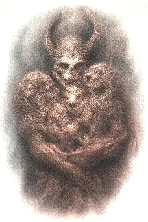 hades holding cerberus tattoo design idea