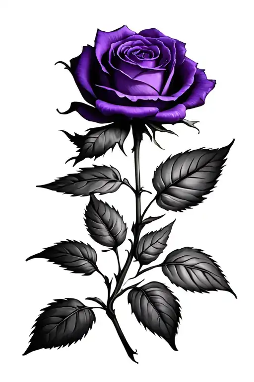 Purple rose tattoo design idea