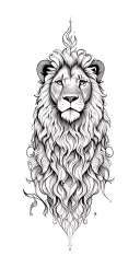lion and lamb tattoo design idea