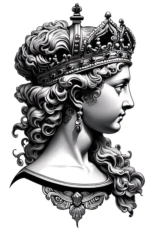 queen chess piece made tattoo design idea