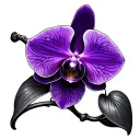 purple orchid tattoo design idea