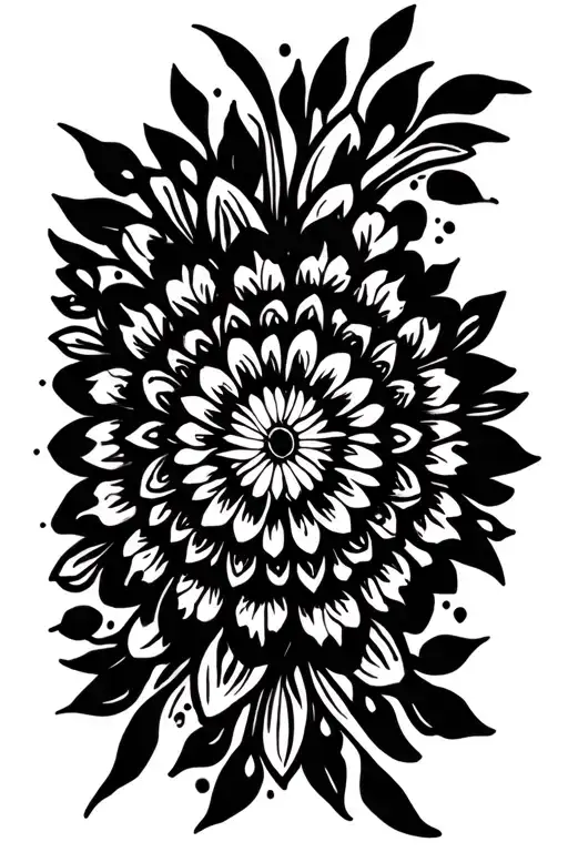 floral mandala design incorporating tattoo design idea