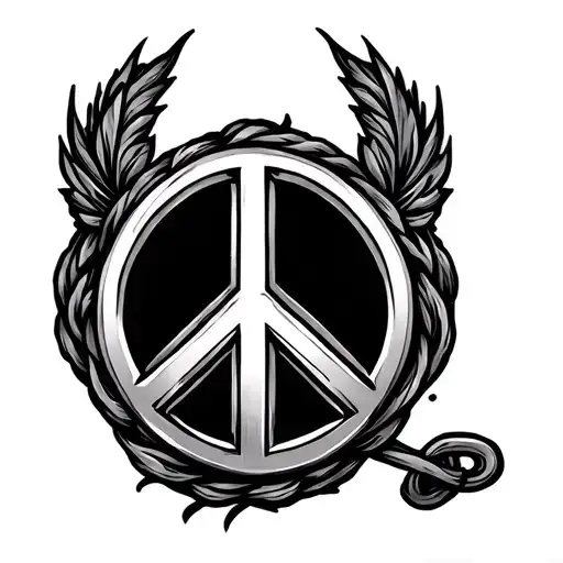 "In mg" manly peace symbol tattoo design idea