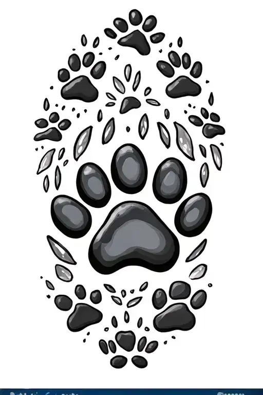 paw prints for lost pets tattoo design idea