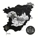 A fusion of the maps of Palestine, Syria, and Lebanon with symbols such as olives, Jerusalem, cedar trees, and jasmine, combined with elements representing freedom, sky, clouds, and flowers tattoo design idea