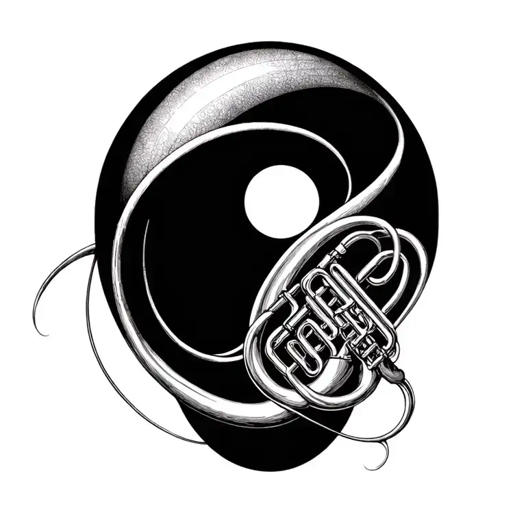 tuba and mobius strip tattoo design idea